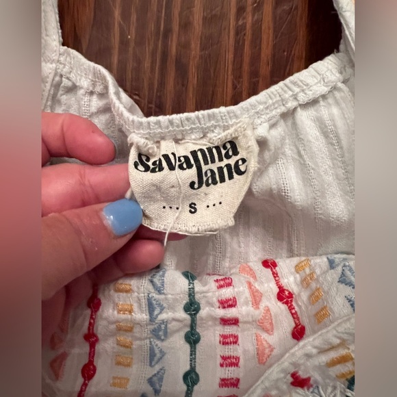 SAVANNA JANE Embroidered Sleeveless Ruffle Top - Picture 7 of 8